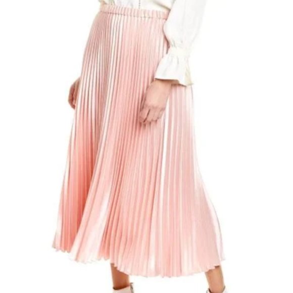 NEW HOST PICK✅Anne Klein Pleated Satin Skirt size S shining Latte shade - Picture 14 of 15